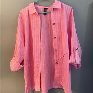 Oversized Pink Button Up